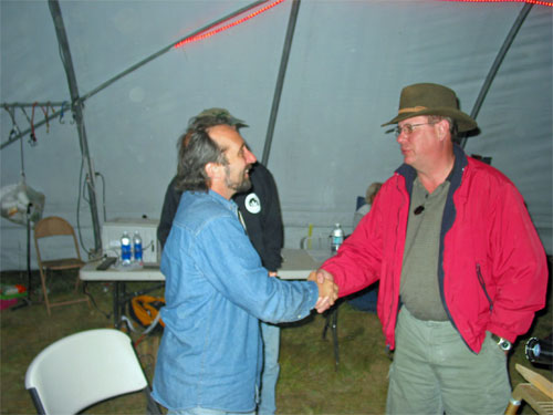 Two great teachers, Stephen O'Meara (left) and Joe Rottmann in 2005